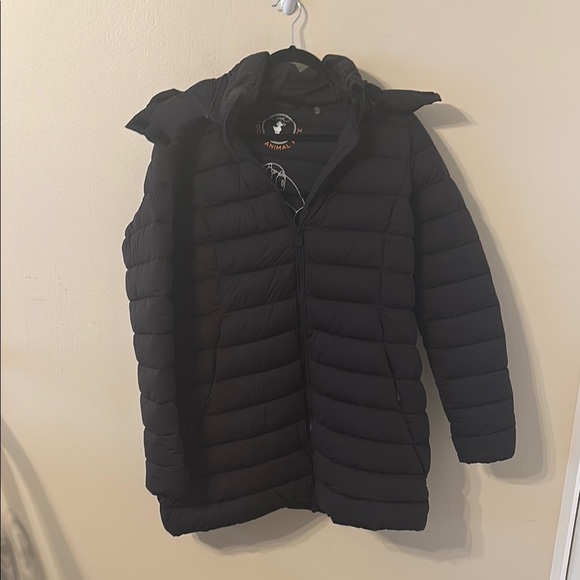 Save the Duck Plumtech Synthetic Recycled Down Removable Hooded Puffer Jacket - Picture 1 of 12